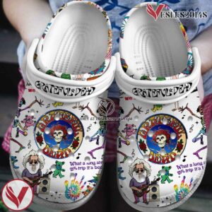 Grateful Dead Music Crocs Crocband Clogs Shoes, Unique Gifts For Fans Style 46 - Vesles2014S