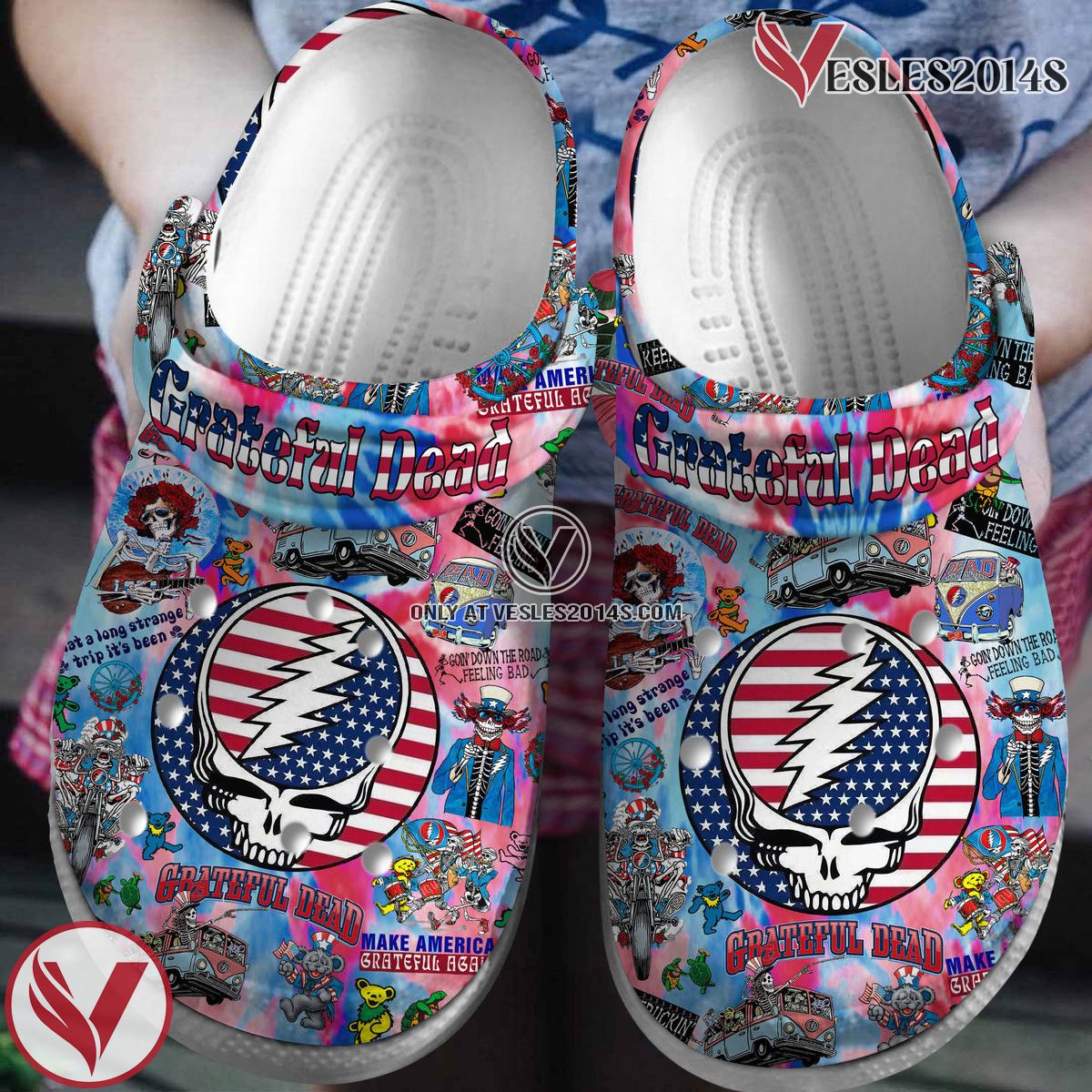 Grateful Dead Music Crocs Crocband Clogs Shoes, Unique Gifts For Fans Style 51 - Vesles2014S