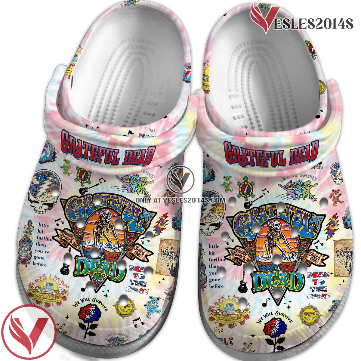 Grateful Dead Music Crocs Crocband Clogs Shoes, Unique Gifts For Fans Style 52 - Vesles2014S 3