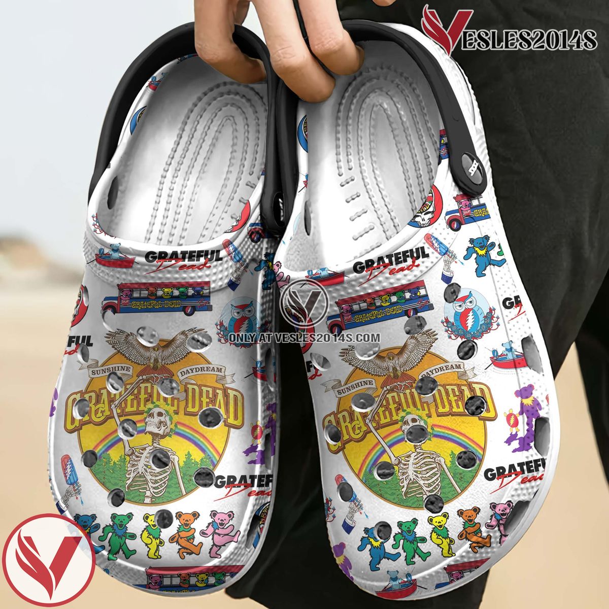 Grateful Dead Music Crocs Crocband Clogs Shoes, Unique Gifts For Fans Style 59 - Vesles2014S 3