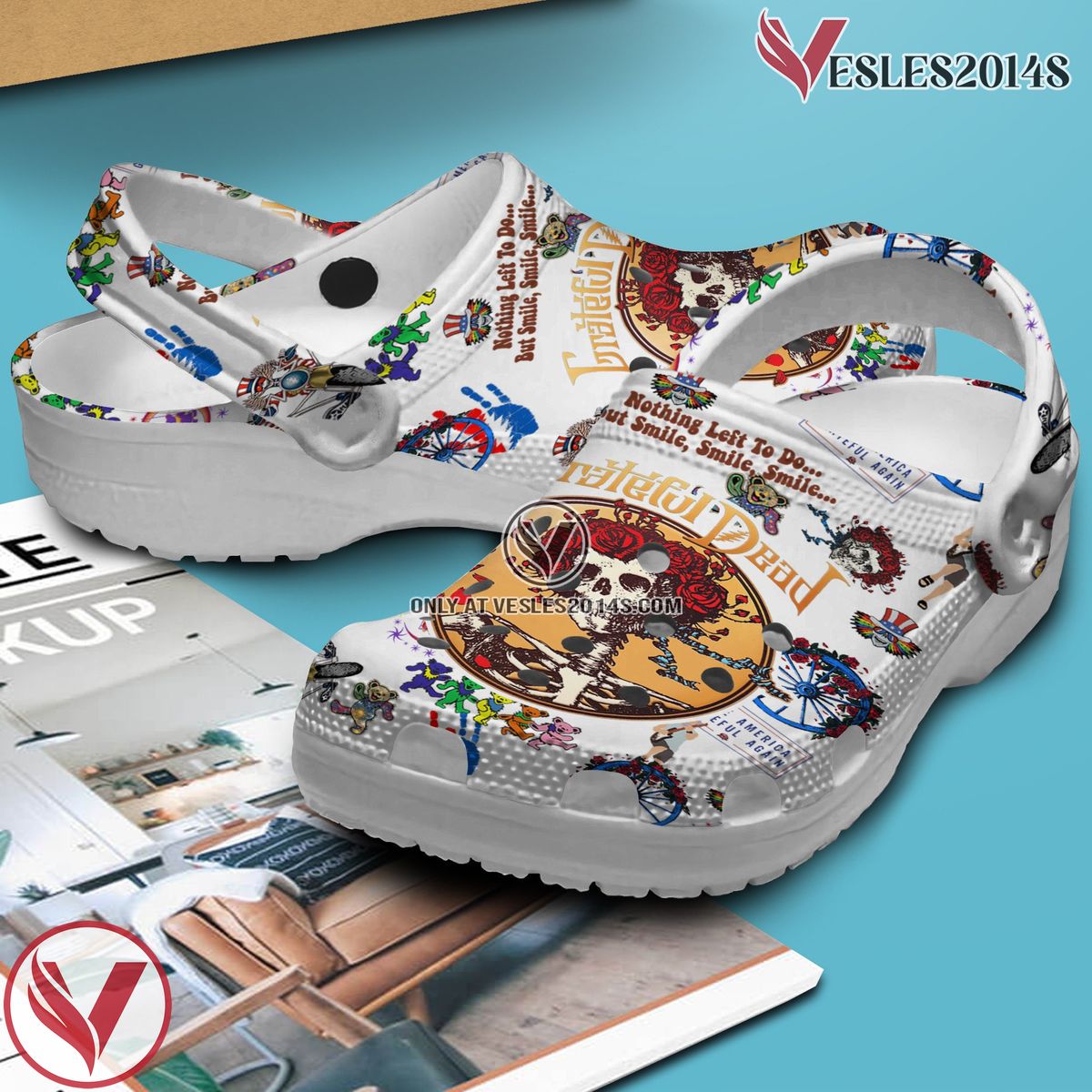 Grateful Dead Music Crocs Crocband Clogs Shoes, Unique Gifts For Fans Style 9 - Vesles2014S 2