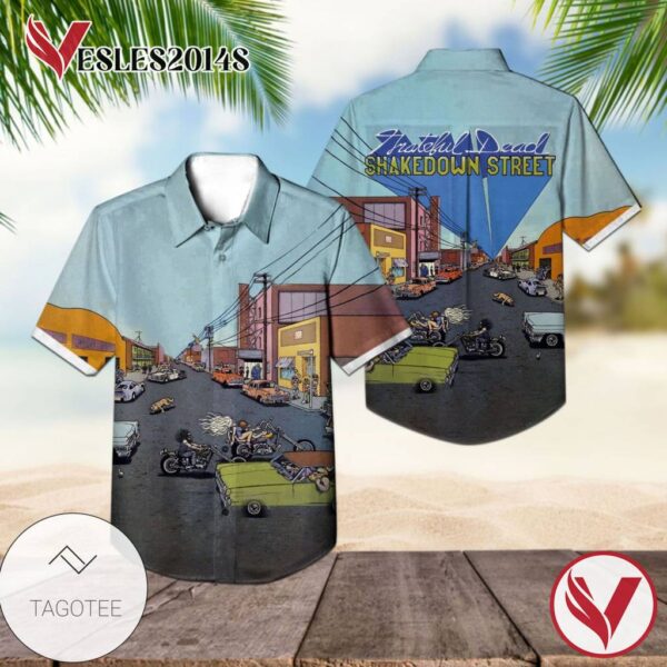 Grateful Dead Shakedown Street Album Cover Hawaiian Shirt, Best Gift For Music Lovers Vesles2014S