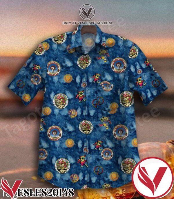 Grateful Dead Symbol Blue Hawaiian Shirt, Unique Gifts For Friends - Vesles2014S 1