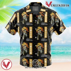 Grave of the Fireflies Studio Ghibli Hawaiian Button Up Shirt, Perfect Gifts For Anime Lovers - Vesles2014S