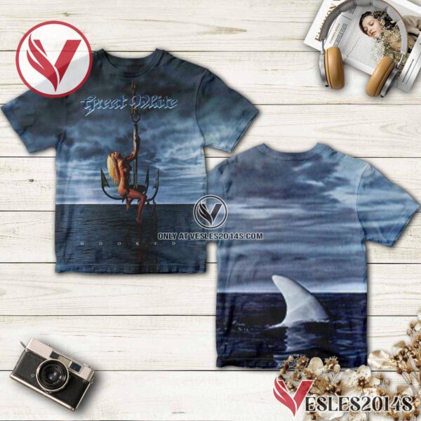 Great White Hooked Album Cover Shirt, Unique Gifts For Music Lovers - Vesles2014S