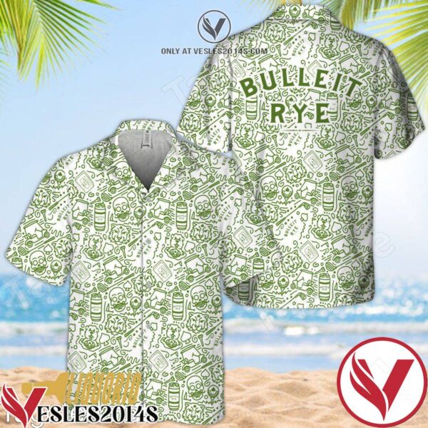 Green Bulleit Rye Whiskey Doodle Art Hawaiian Shirt, Unique Gifts For Friends - Vesles2014S 1