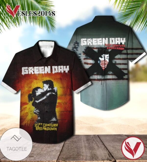 Green Day 21st Century Breakdown Album Cover Hawaiian Shirt, Best Gift For Music Lovers Vesles2014S