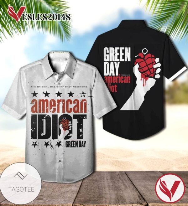 Green Day American Idiot Album Cover Hawaiian Shirt, Best Gift For Music Lovers Vesles2014S
