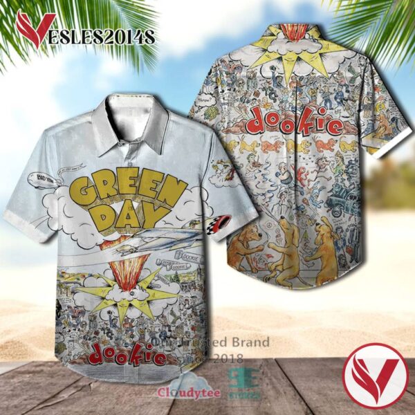 Green Day Dookie Album Hawaiian Casual Shirt, Best Gift For Music Lovers Vesles2014S
