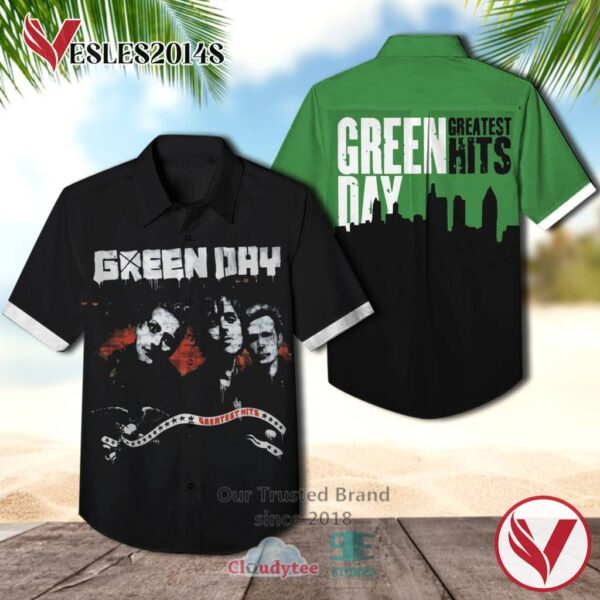 Green Day Greatest Hits Album Hawaiian Casual Shirt, Best Gift For Music Lovers Vesles2014S