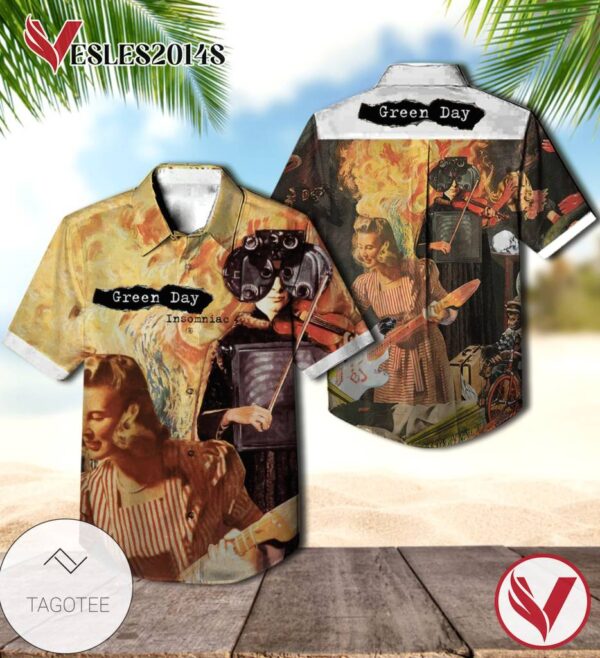 Green Day Insomniac Album Cover Hawaiian Shirt, Best Gift For Music Lovers Vesles2014S