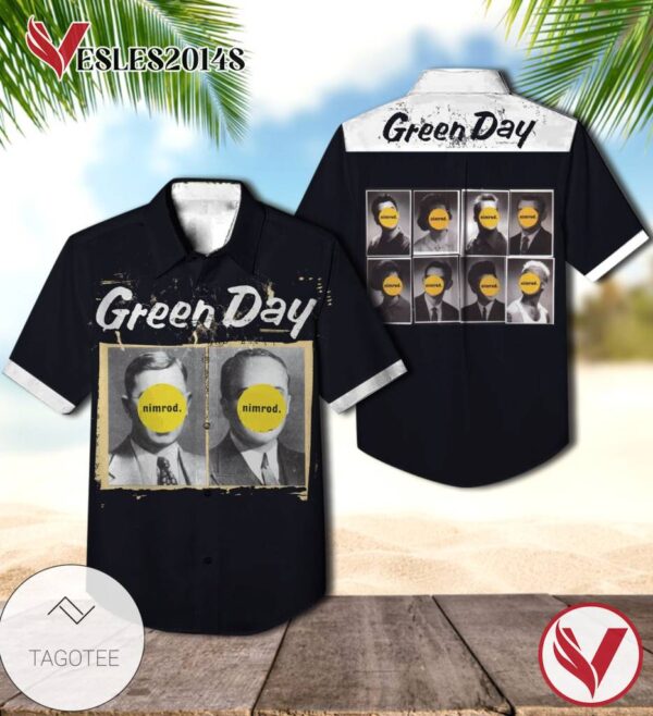 Green Day Nimrod Album Cover Hawaiian Shirt, Best Gift For Music Lovers Vesles2014S