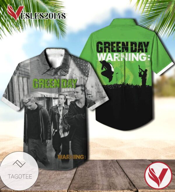 Green Day Warning Album Cover Hawaiian Shirt, Best Gift For Music Lovers Vesles2014S