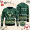 Green Jameson Reindeer Snowy Christmas Sweater, Unique Winter Outfits For Fans - Vesles2014S  1