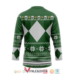 Green Mighty Morphin Power Ranger Ugly Hockey Jersey Shirt, Trending Gifts For Fans - Vesles2014s 1