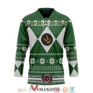Green Mighty Morphin Power Ranger Ugly Hockey Jersey Shirt, Trending Gifts For Fans - Vesles2014s