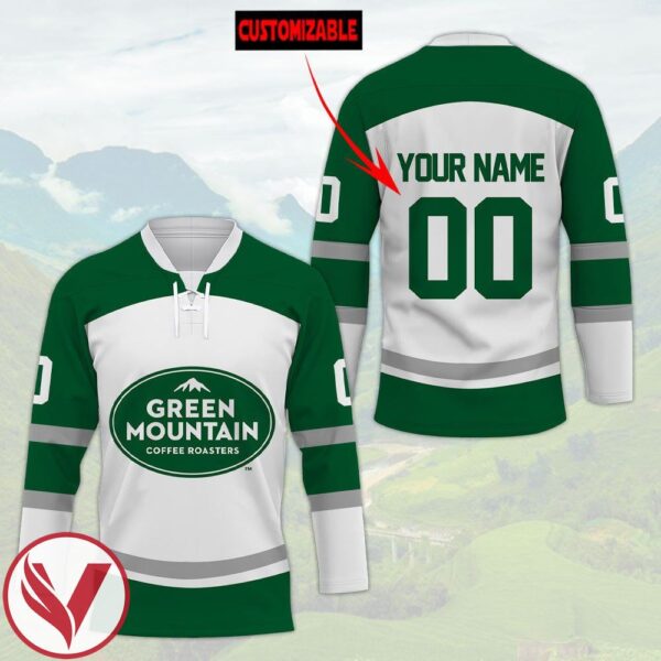 Green Mountain Coffee Roasters Personalized Hockey Jersey, Trending Gifts For Fans - Vesles2014s