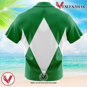 Green Ranger Mighty Morphin Power Rangers Hawaiian Button Up Shirt, Perfect Gifts For Anime Lovers - Vesles2014S 1