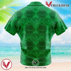 Green Ranger Pattern Power Rangers Hawaiian Button Up Shirt, Perfect Gifts For Anime Lovers - Vesles2014S 1