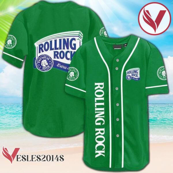 Green Rolling Rock Beer Baseball Jersey, Perfect Gifts For Fans - Vesles2014S