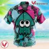 Green Squid Aloha Splatoon Hawaiian Button Up Shirt, Perfect Gifts For Anime Lovers - Vesles2014S