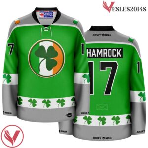 Green St Patrick's Day Irish Shamrock Holiday Hockey Jersey - Vesles2014S