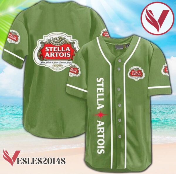 Green Stella Artois Baseball Jersey, Perfect Gifts For Fans - Vesles2014S