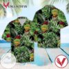 Grinch Green Tropical Hawaiian Graphic Print Short Sleeve Hawaiian Casual Shirt Vesles2014S