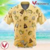 Ground Type Pattern Pokemon Hawaiian Button Up Shirt, Perfect Gifts For Anime Lovers - Vesles2014S