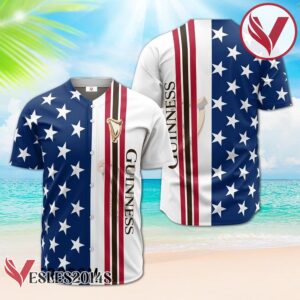 Guinness American Flag Baseball Jersey, Perfect Gifts For Fans - Vesles2014S