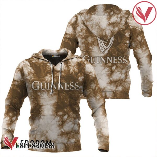 Guinness Beer Beige Tie-dye Hoodie & Zip Hoodie - Vesles2014S