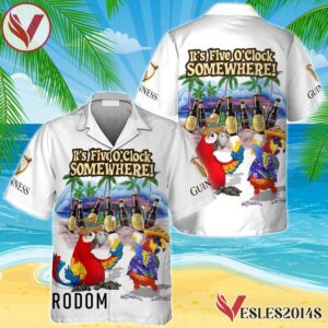 Guinness Beer Funny Parrot Hawaiian Shirt, Best Summer Gifts For Fans - Vesles2014S 1