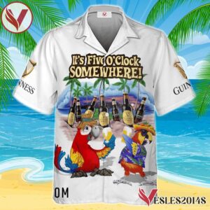 Guinness Beer Funny Parrot Hawaiian Shirt, Best Summer Gifts For Fans - Vesles2014S