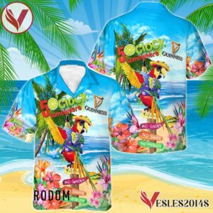 Guinness Beer Parrot Hawaiian Shirt, Best Summer Gifts For Fans - Vesles2014S 1