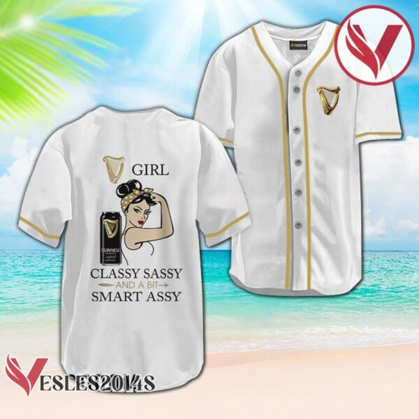 Guinness Classy Sassy And A Bit Smart Assy Baseball Jersey, Perfect Gifts For Fans - Vesles2014S