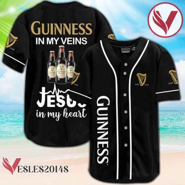 Guinness In My Veins Baseball Jersey, Perfect Gifts For Fans - Vesles2014S