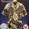 Guitar Electric Print Short Sleeve Hawaiian Casual Shirt Vesles2014S