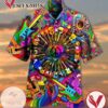 Guitar Love Peace Print Short Sleeve Hawaiian Casual Shirt Vesles2014S