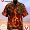 Guitar Lover Print Short Sleeve Hawaiian Casual Shirt Vesles2014S