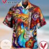 Guitar Music Hawaiian Graphic Print Short Sleeve Hawaiian Casual Shirt Vesles2014S