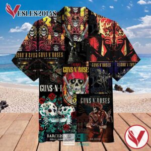 Guns N' Roses Album Covers Hawaiian Shirt, Best Gift For Music Lovers Vesles2014S