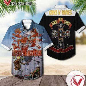 Guns N' Roses Appetite For Destruction Album Cover Hawaiian Shirt, Best Gift For Music Lovers Vesles2014S