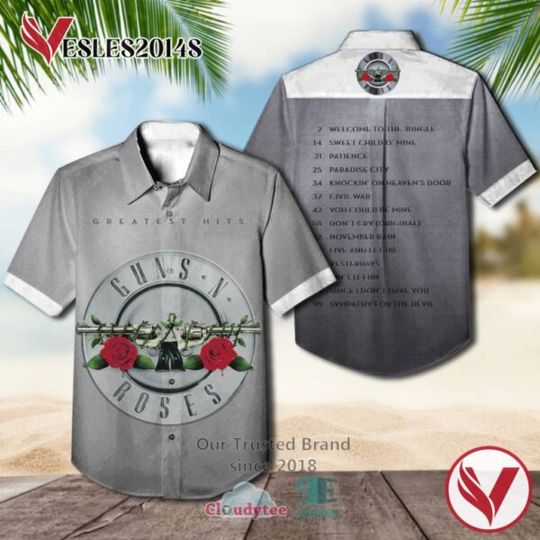 Guns N' Roses Band Greatest Hitss Album Hawaiian Shirt, Best Gift For Music Lovers Vesles2014S