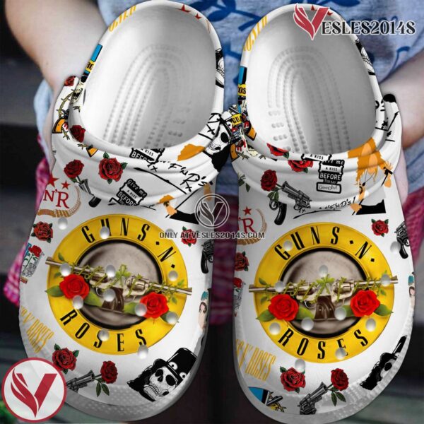 Guns N Roses Band Music Crocs Crocband Clogs Shoes, Unique Gifts For Fans - Vesles2014S