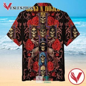 Guns N' Roses Casual Hawaiian Shirt, Best Gifts For Summer Vesles2014S 2