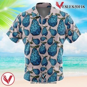 Gura Gura no Mi One Piece Hawaiian Button Up Shirt, Perfect Gifts For Anime Lovers - Vesles2014S