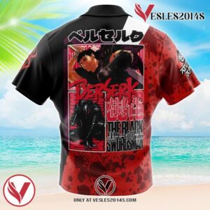 Guts Berserk Hawaiian Button Up Shirt, Perfect Gifts For Anime Lovers - Vesles2014S 1