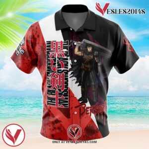 Guts Berserk Hawaiian Button Up Shirt, Perfect Gifts For Anime Lovers - Vesles2014S