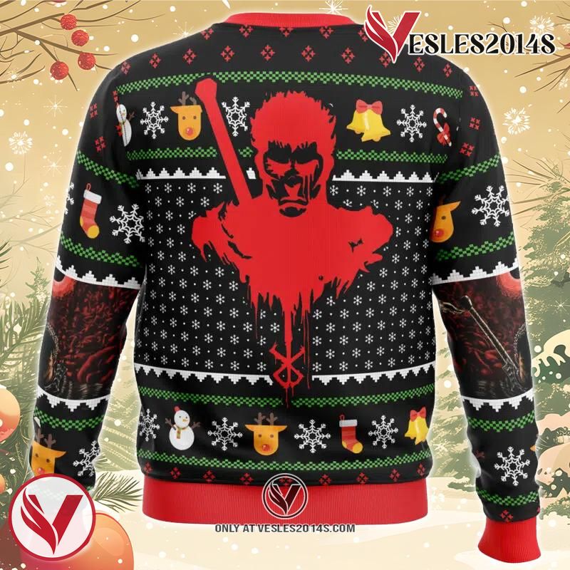 Guts Santa Claus Berzerk Ugly Christmas Sweater, Unique Christmas Gift For Fans - Vesles2014S 3