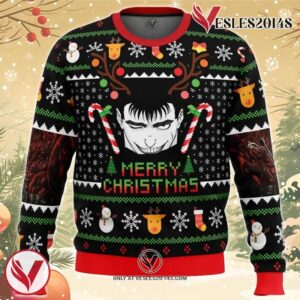 Guts Santa Claus Berzerk Ugly Christmas Sweater, Unique Christmas Gift For Fans - Vesles2014S